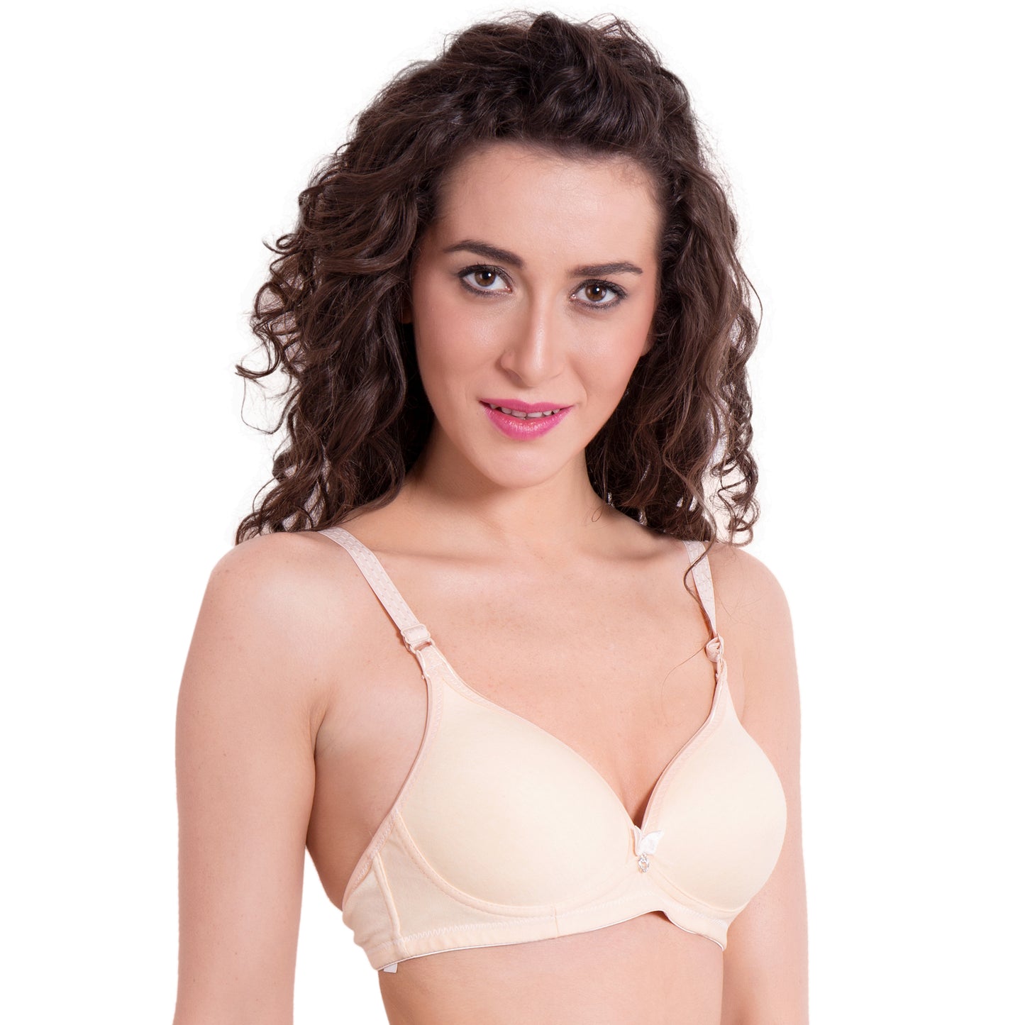 Pavvoin fine fabric wirefree padded bra for women
