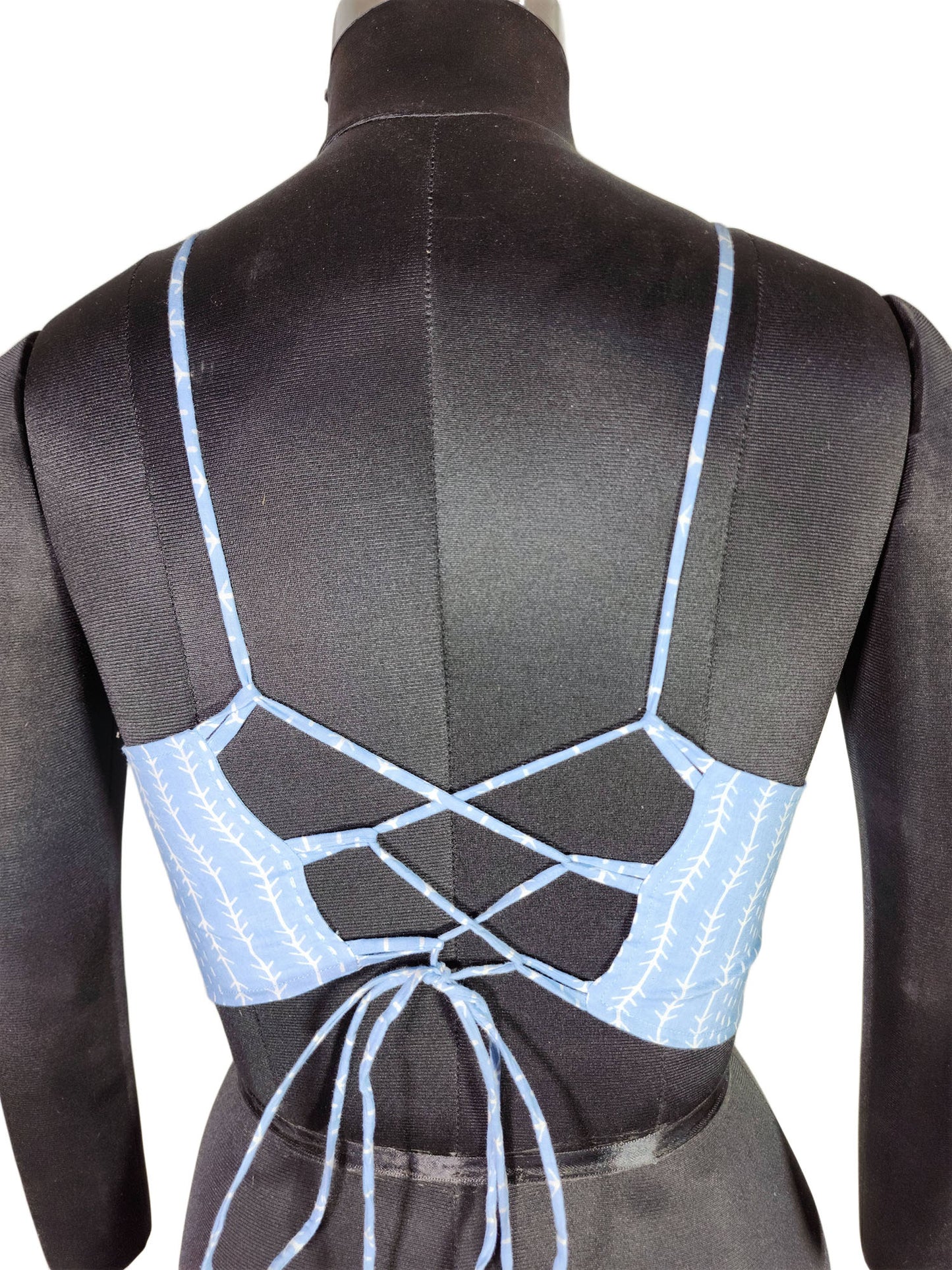 Pavvoin 100% cotton blue shirt and padded bralette combo for women
