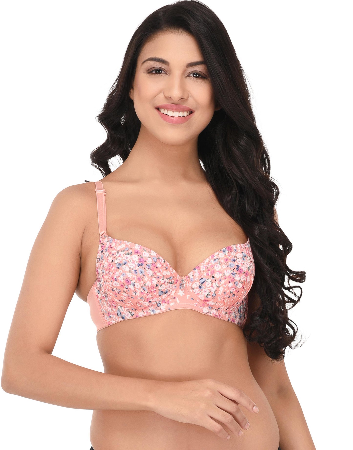 Pavvoin underwire padded push up bra for women