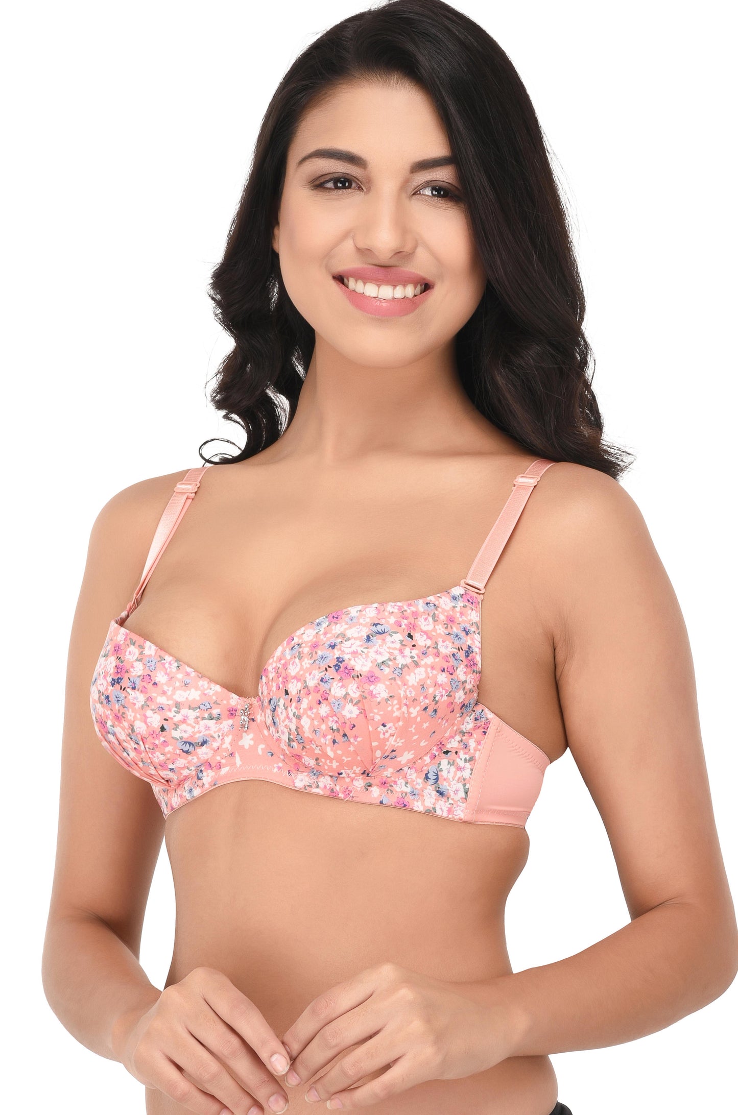 Pavvoin underwire padded push up bra for women