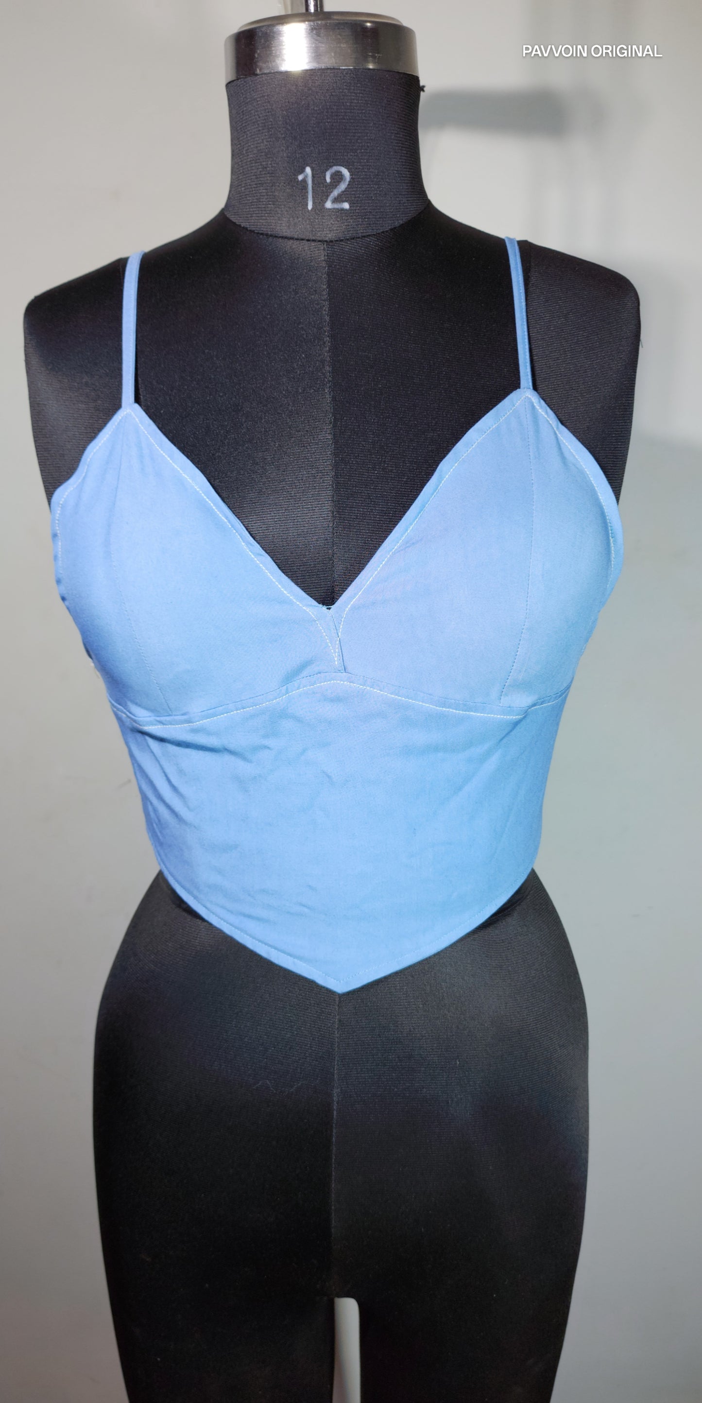 Pavvoin 100% premium organic bamboo cotton antibacterial white and blue shirt and padded bralette combo for women