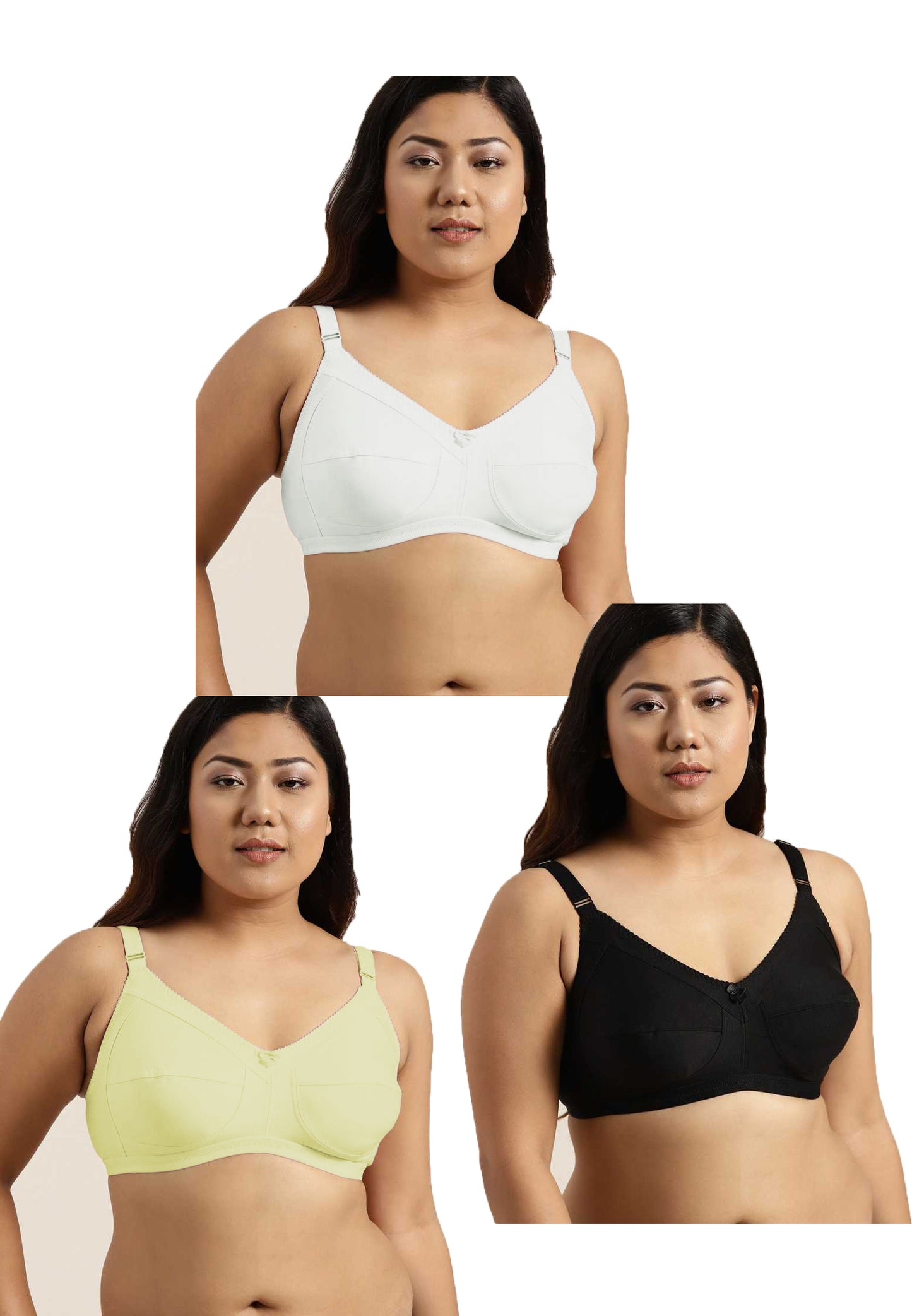 Pavvoin women full coverage non padded cotton everyday plus size bra