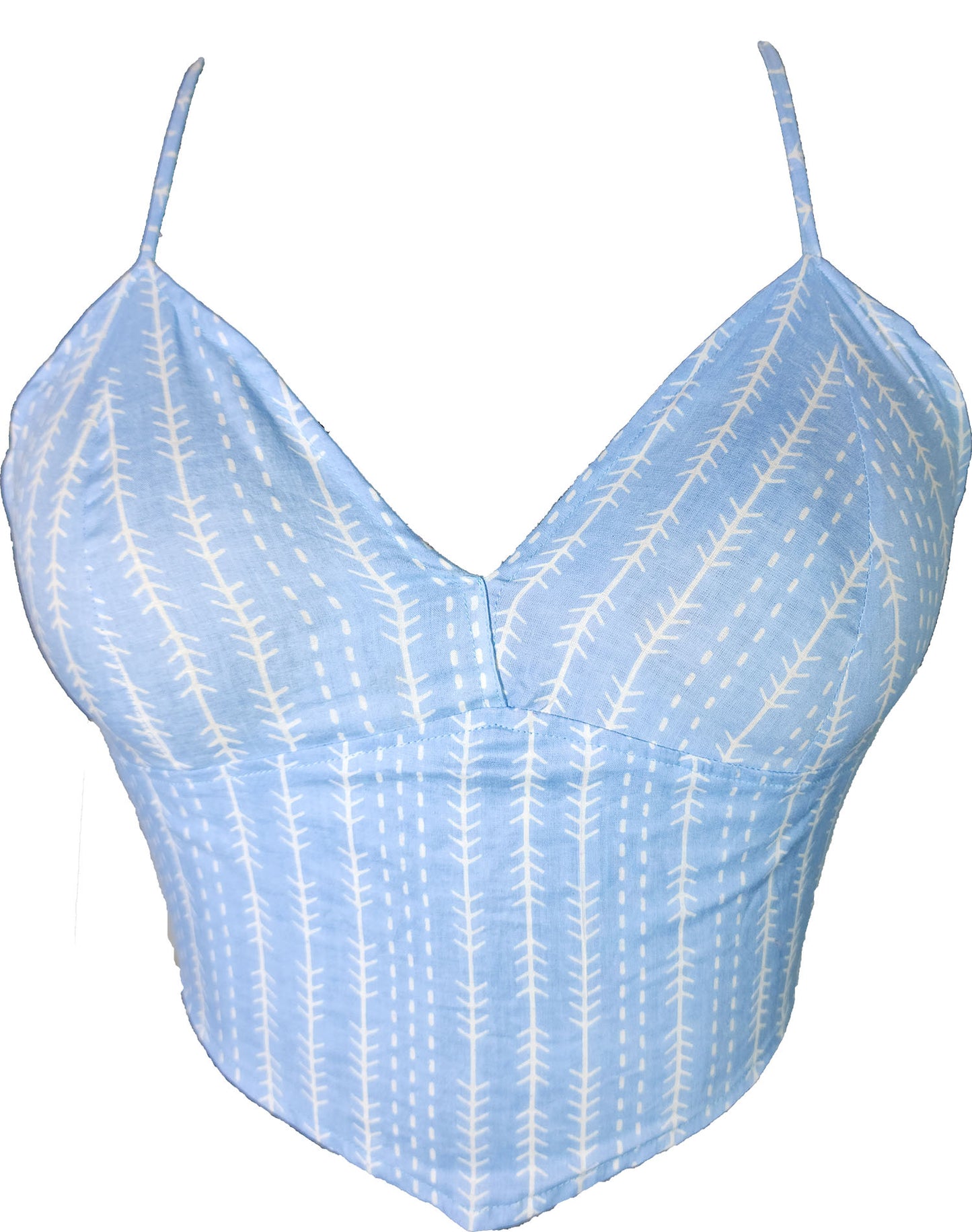 Pavvoin 100% cotton blue shirt and padded bralette combo for women