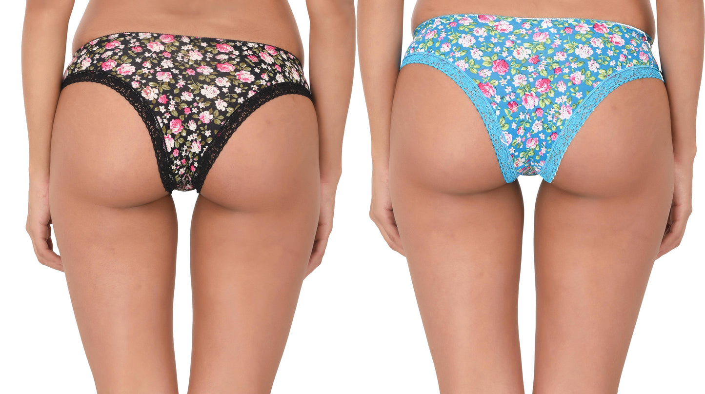 Pavvoin fine fabric lace bikini panty for women