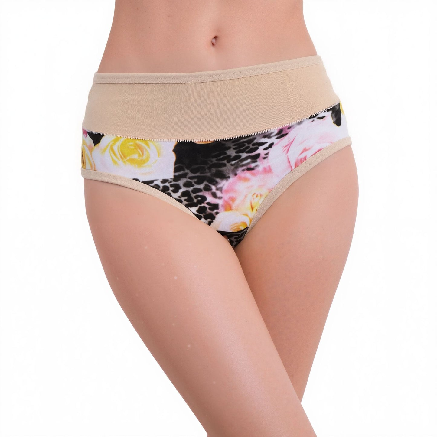 Pavvoin cotton blend flowered printed hipster brief panty for women