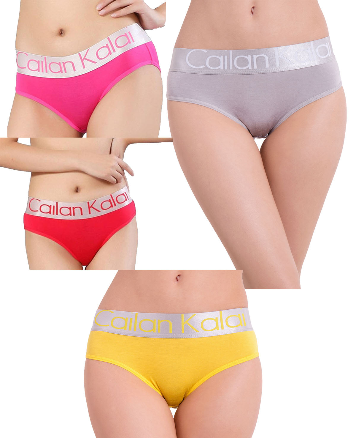 CAILAN KALAI Cotton Blend Thong Panty for Women