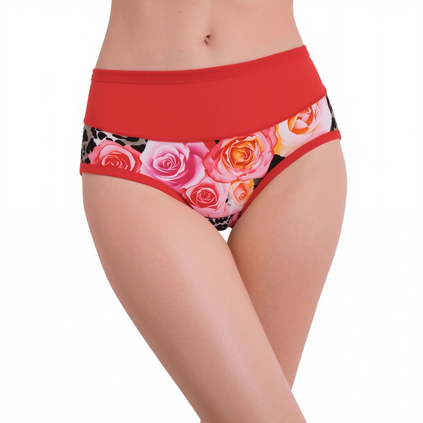 Pavvoin cotton blend flowered printed hipster brief panty for women
