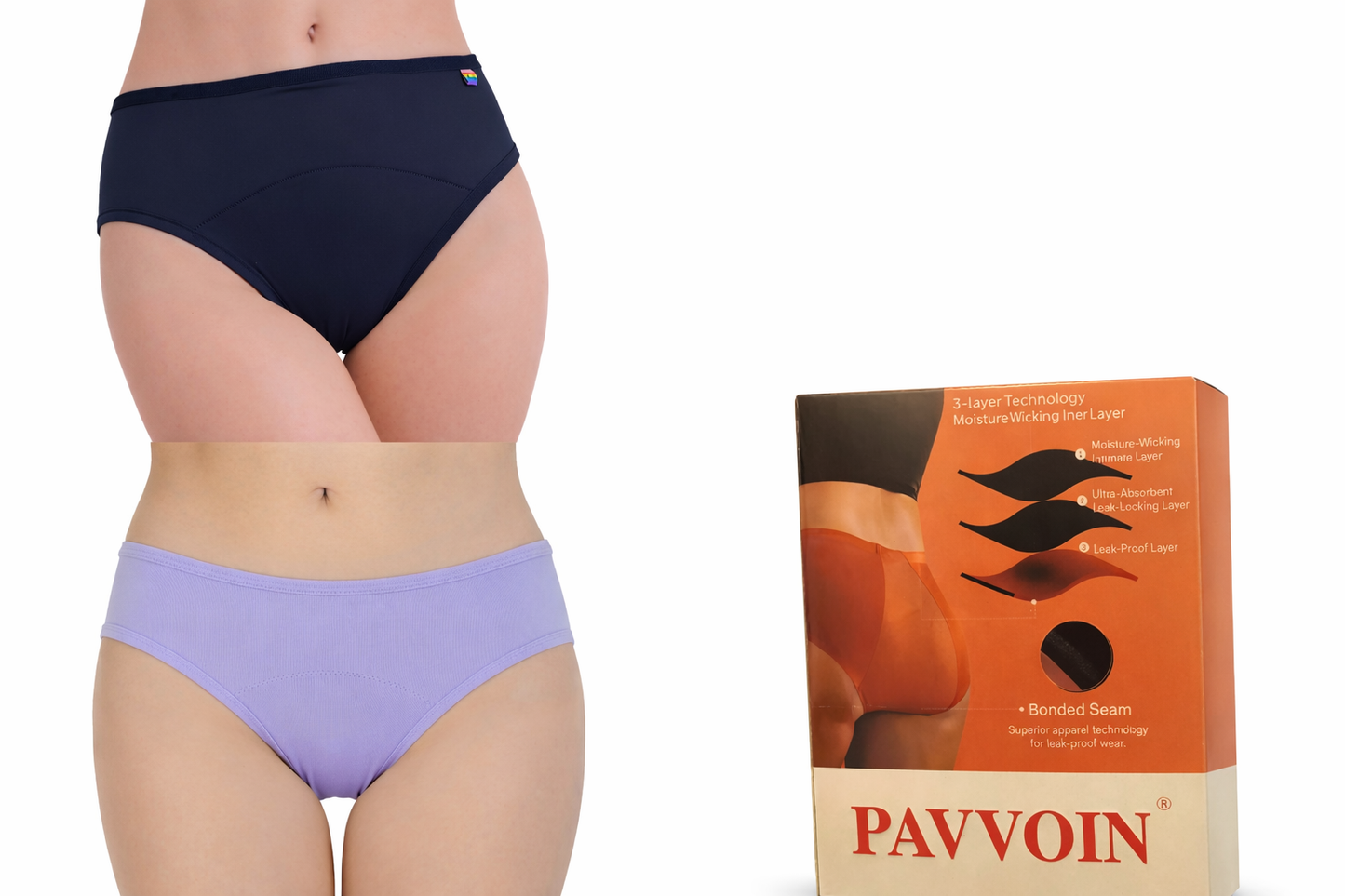Pavvoin  pro Go pad free heavy Period Hipster Leak Proof Underwear for Medium to Heavy Flow,Reusable for 2 Years Without Pads panty for women