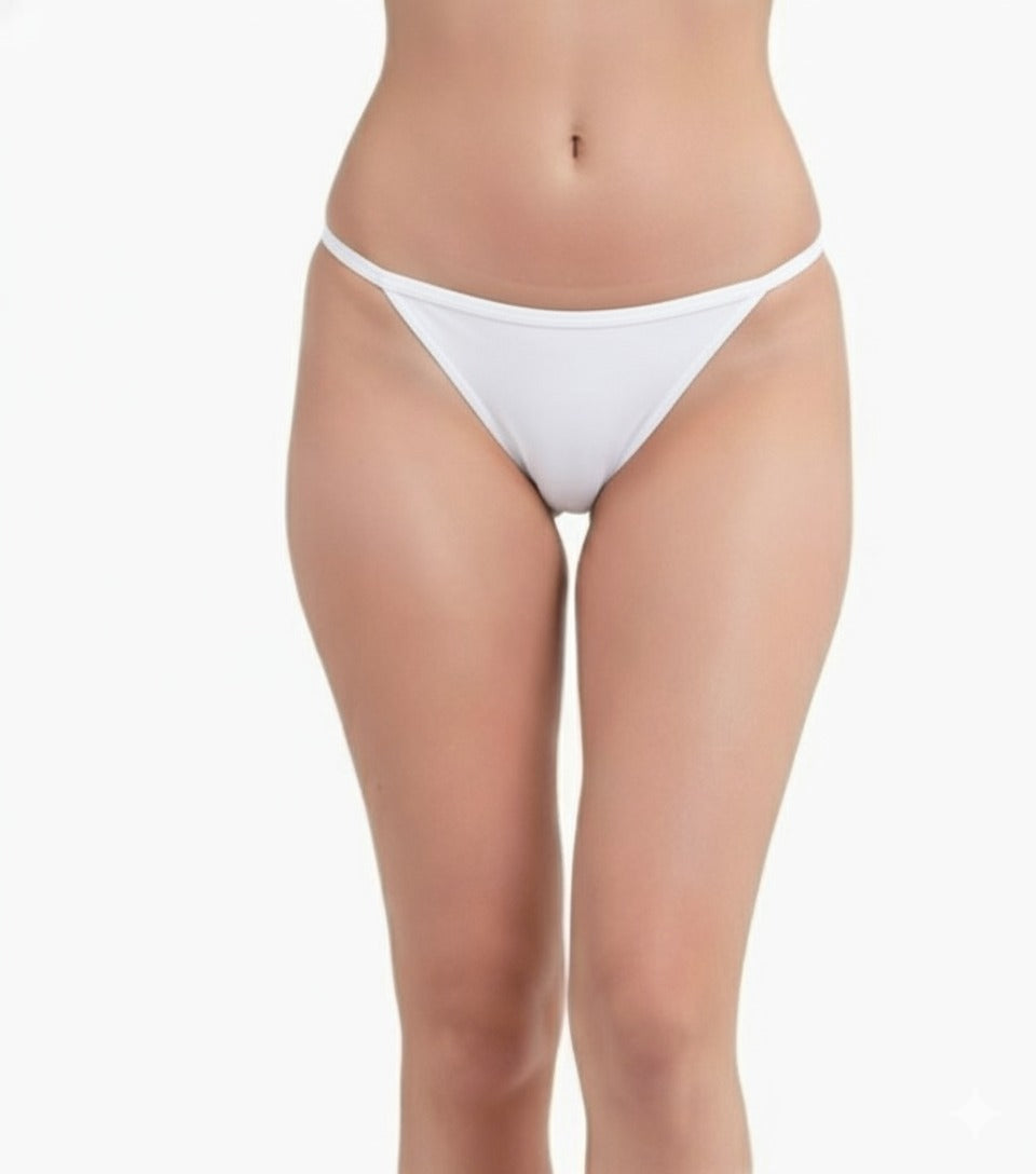 Pavvoin By Lerosey cotton stretch fold-over elastic tanga string bikini panty for women