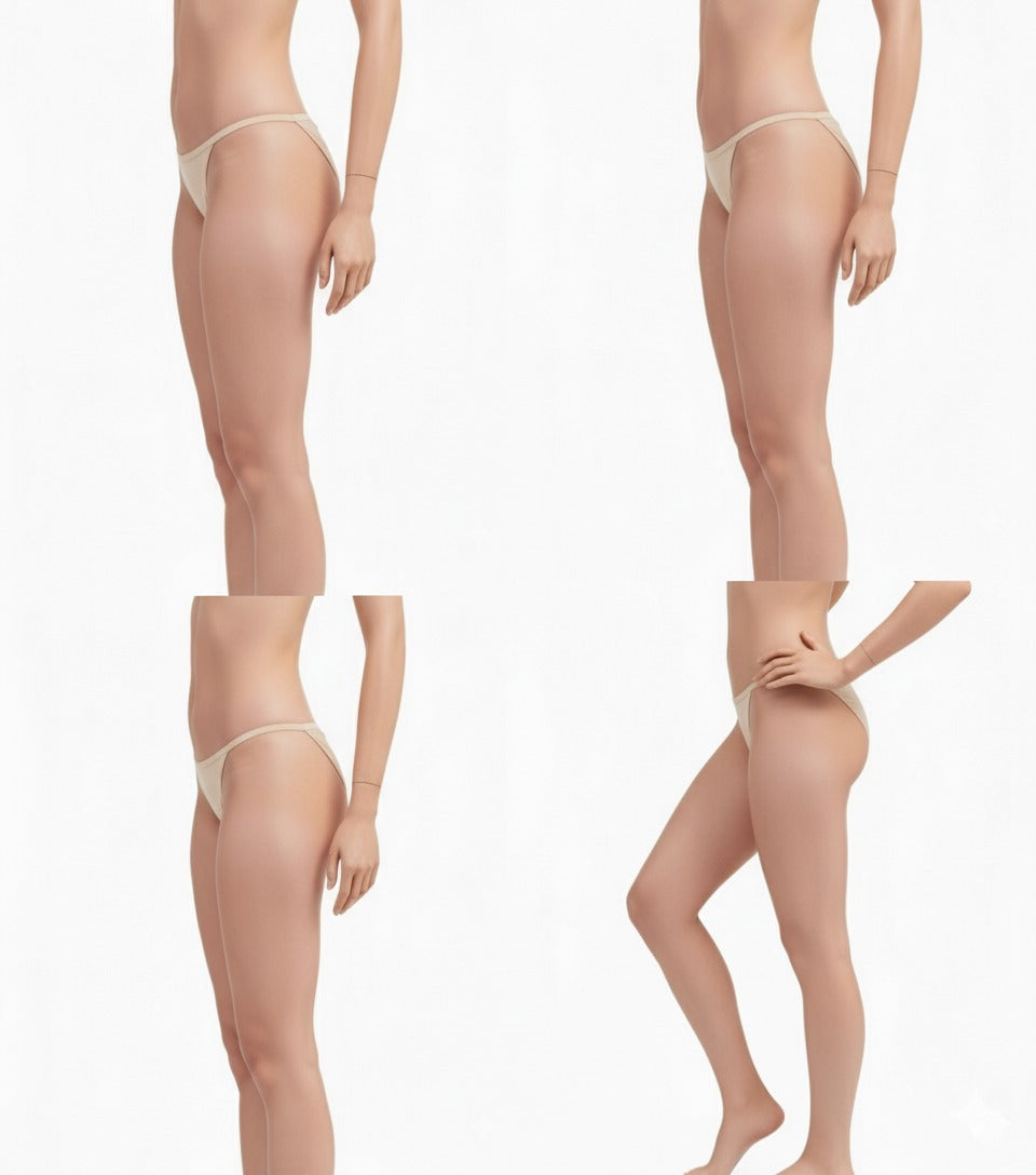 Pavvoin By Lerosey cotton stretch fold-over elastic tanga string bikini panty for women