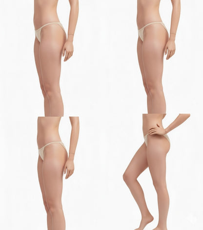 Pavvoin By Lerosey cotton stretch fold-over elastic tanga string bikini panty for women