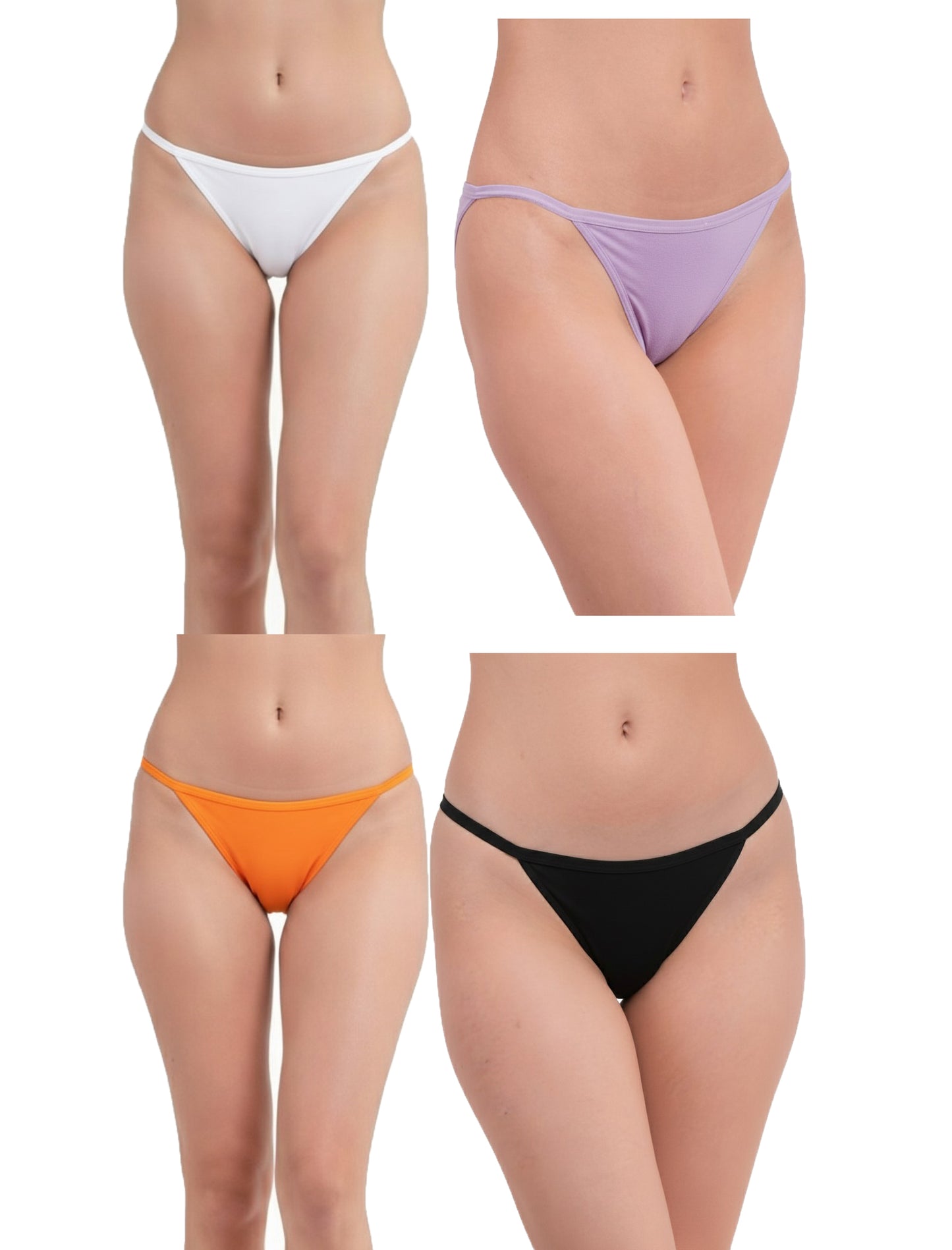 Pavvoin By Lerosey cotton stretch fold-over elastic tanga string bikini panty for women