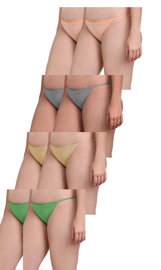 Pavvoin By Lerosey cotton stretch fold-over elastic string bikini panty for women
