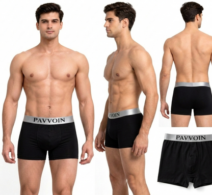 PAVVOIN Men’s Cotton Stretch Boxer Briefs/Trunk| Soft Breathable Innerwear | Anti-Roll Waistband | Body Fit Underwear for Men