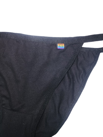 Pavvoin By Lerosey cotton stretch fold-over elastic tanga string bikini panty for women