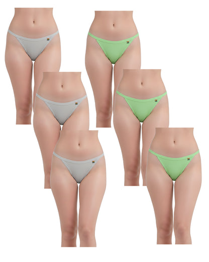 Pavvoin By Lerosey cotton stretch fold-over elastic tanga string bikini panty for women