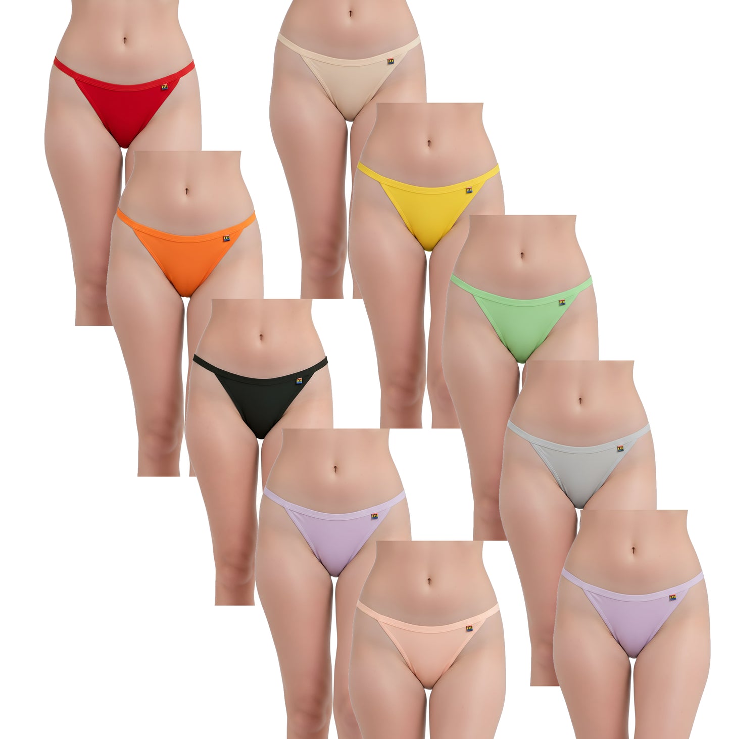 Pavvoin By Lerosey cotton stretch fold-over elastic tanga string bikini panty for women