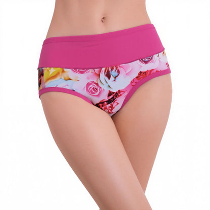 Pavvoin cotton blend flowered printed hipster brief panty for women