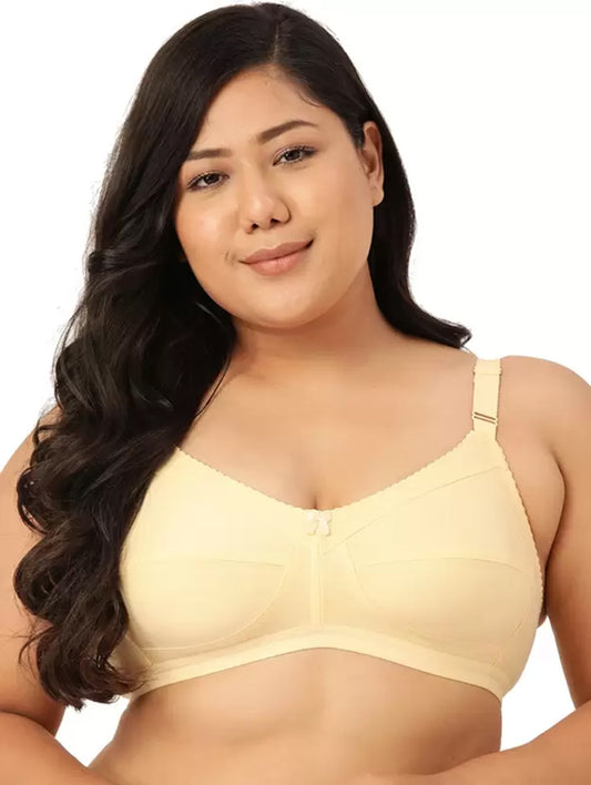 Pavvoin women full coverage non padded cotton everyday plus size bra