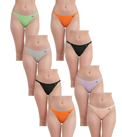 Pavvoin By Lerosey cotton stretch fold-over elastic tanga string bikini panty for women