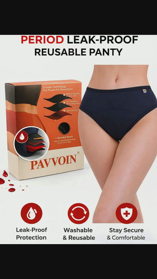 Pavvoin  pro Go pad free heavy Period Hipster Leak Proof Underwear for Medium to Heavy Flow,Reusable for 2 Years Without Pads panty for women